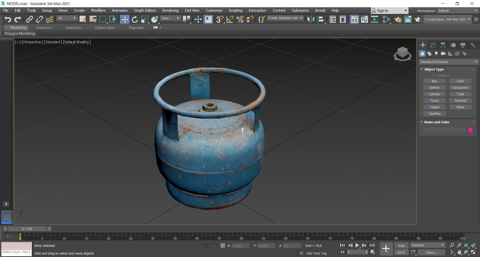 Rust Blue Picnic Tube Low-poly 3D model_19