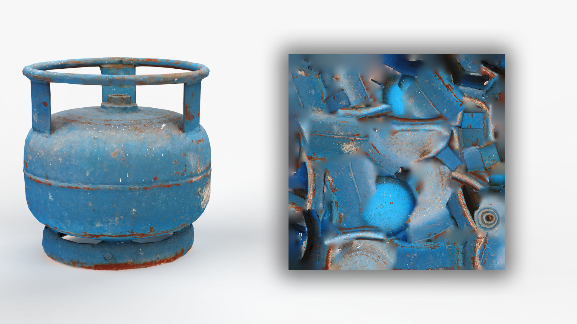 Rust Blue Picnic Tube Low-poly 3D model_10