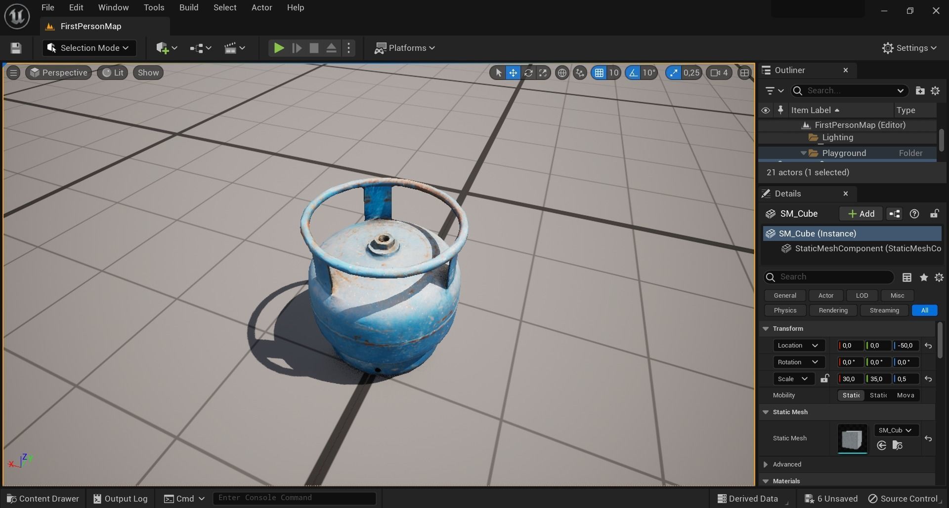 Rust Blue Picnic Tube Low-poly 3D model_20