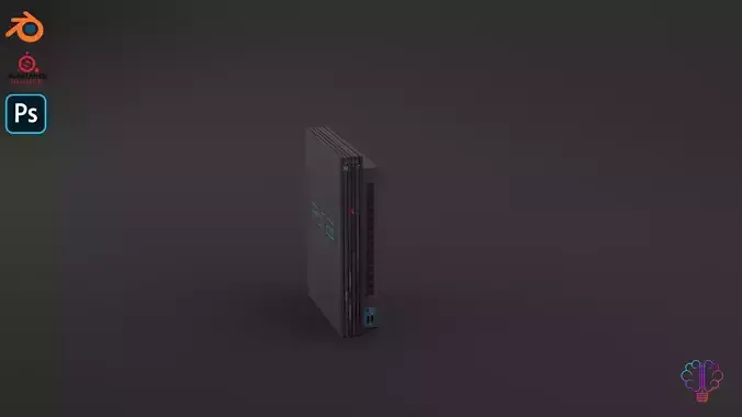 PlayStation 2 game-ready 3D model phone with icon Low-poly 3D model