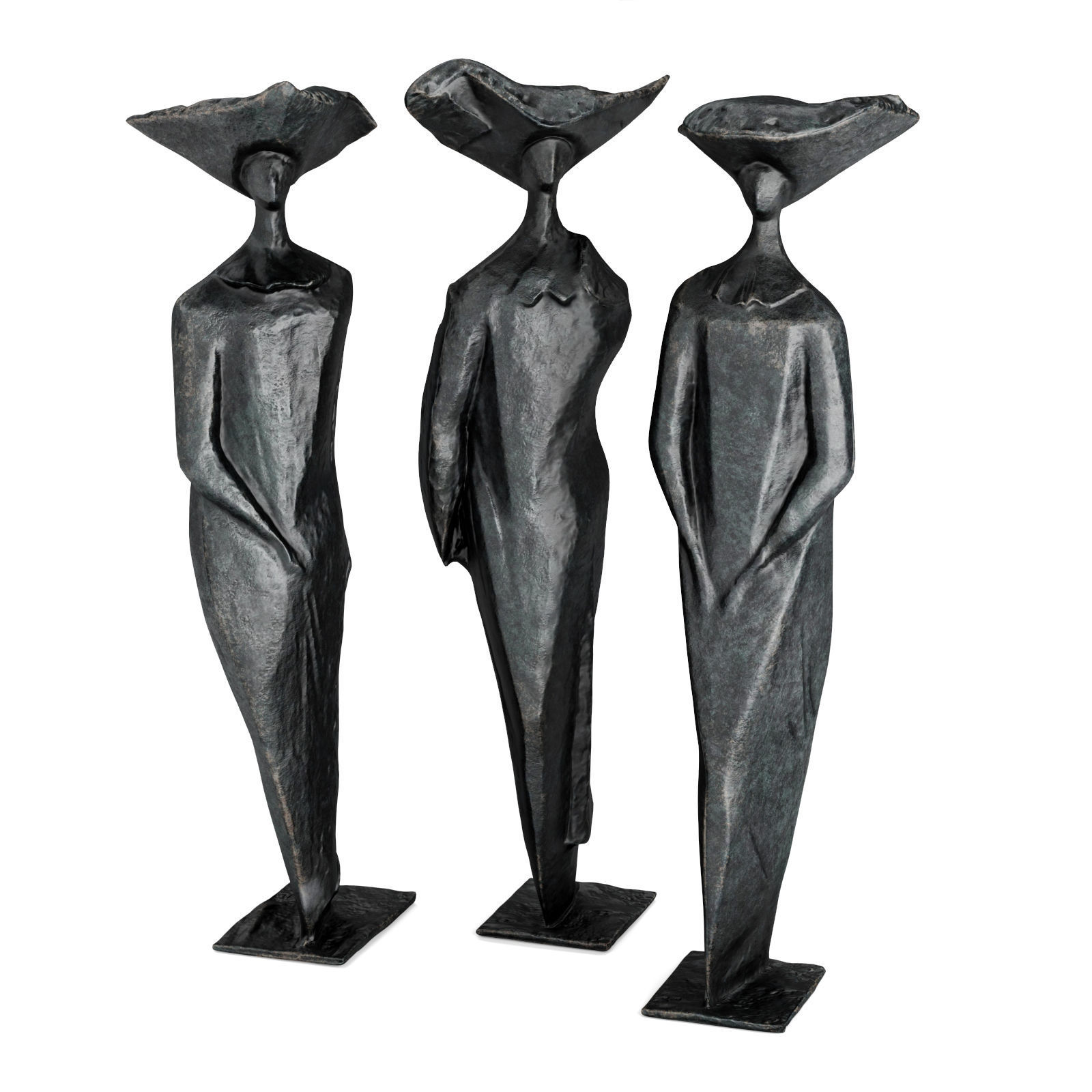 Three sisters sculpture Low-poly 3D model_3