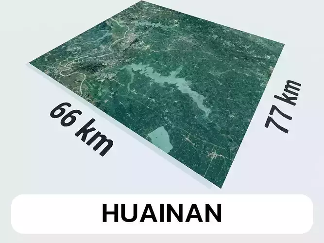 Huainan China City Landscape 3D Model