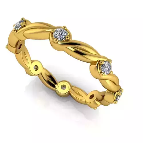 Diamond Eternity Beads wedding band Classic Antique Ring