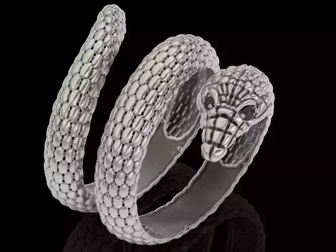snake ring sculpture jewelry Silver gold