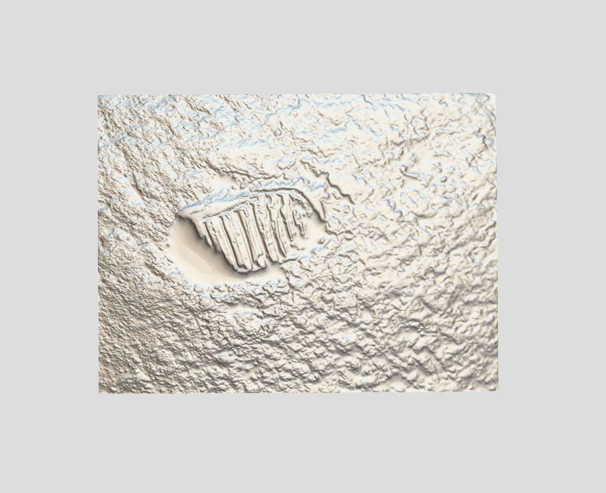 Astronaut footprint on the Moon-3D print Low-poly 3D model_2