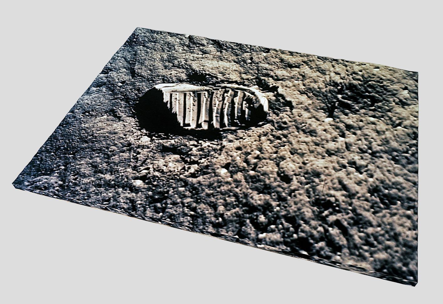 Astronaut footprint on the Moon-3D print Low-poly 3D model_6