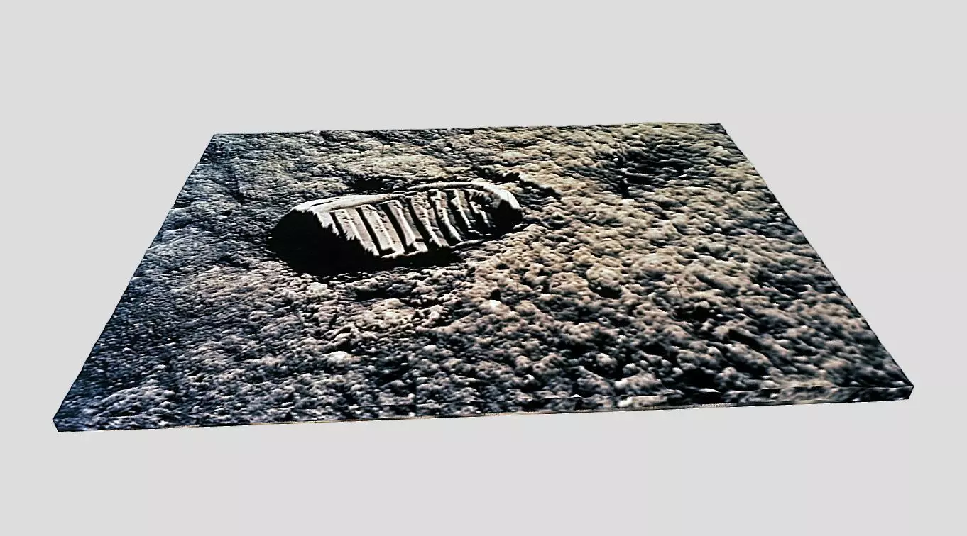 Astronaut footprint on the Moon-3D print Low-poly 3D model_0