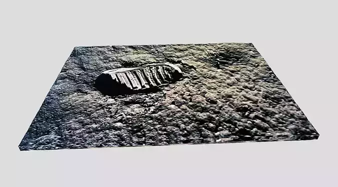 Astronaut footprint on the Moon-3D print Low-poly 3D model