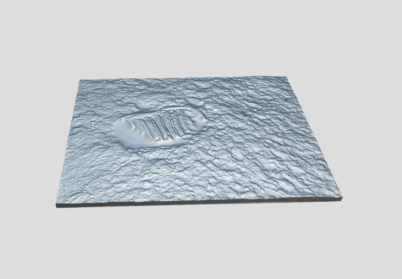 Astronaut footprint on the Moon-3D print Low-poly 3D model_3