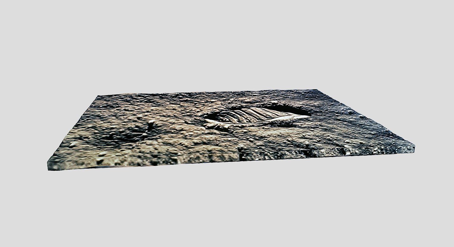 Astronaut footprint on the Moon-3D print Low-poly 3D model_7