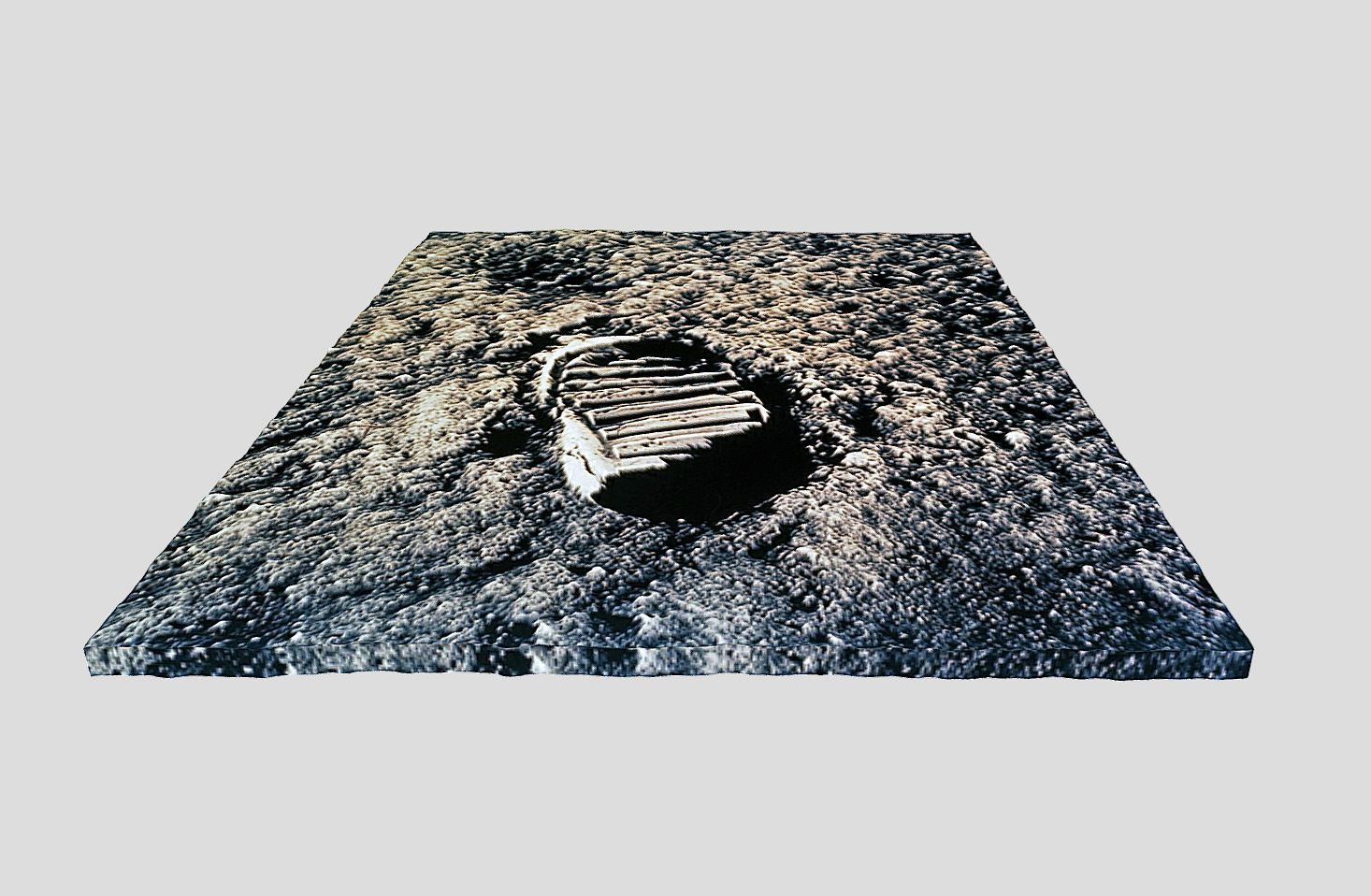 Astronaut footprint on the Moon-3D print Low-poly 3D model_5