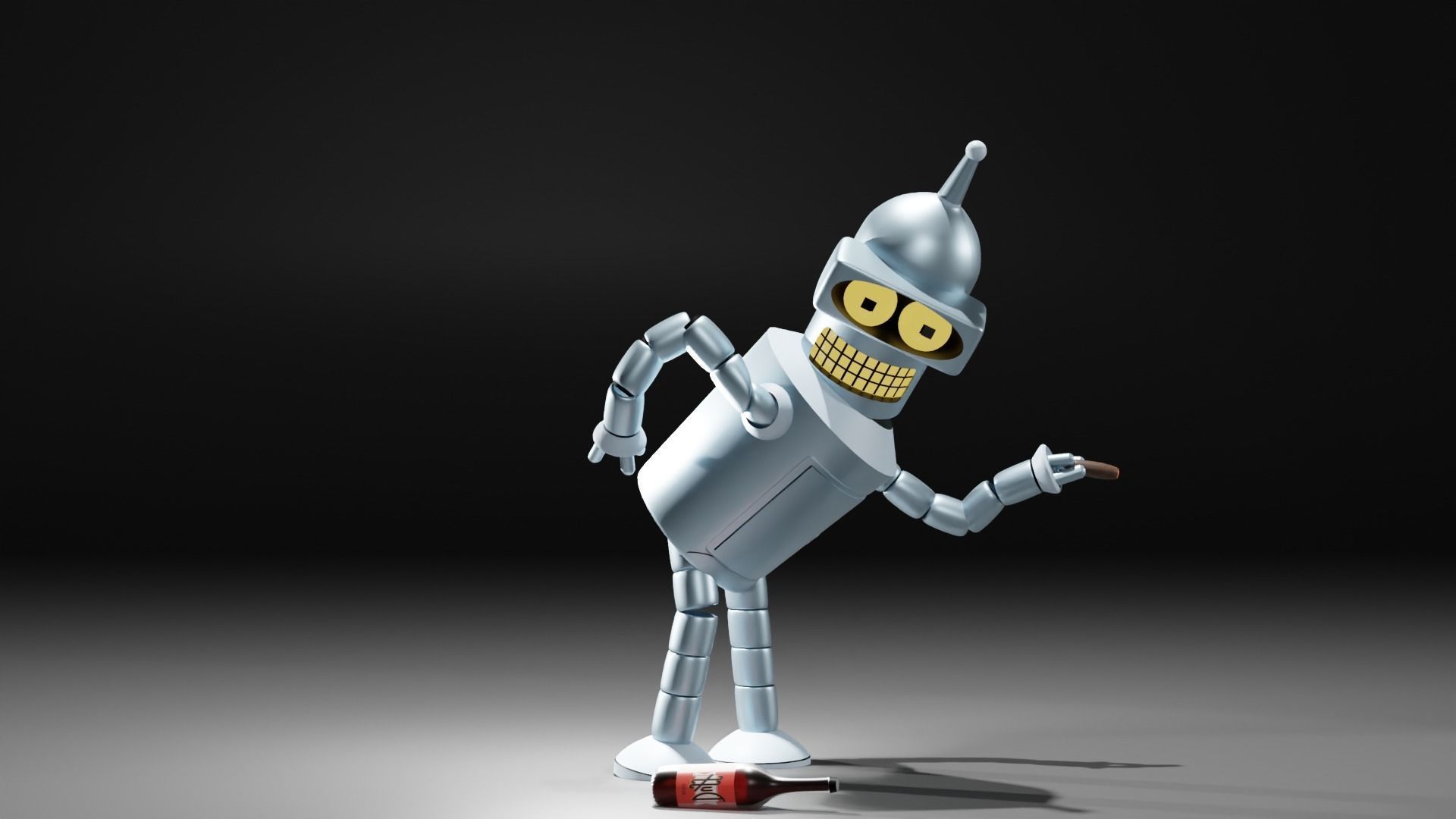 Bender from the futurama 3D model_2