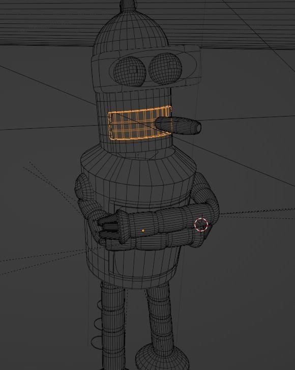 Bender from the futurama 3D model_5