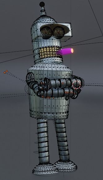 Bender from the futurama 3D model_4