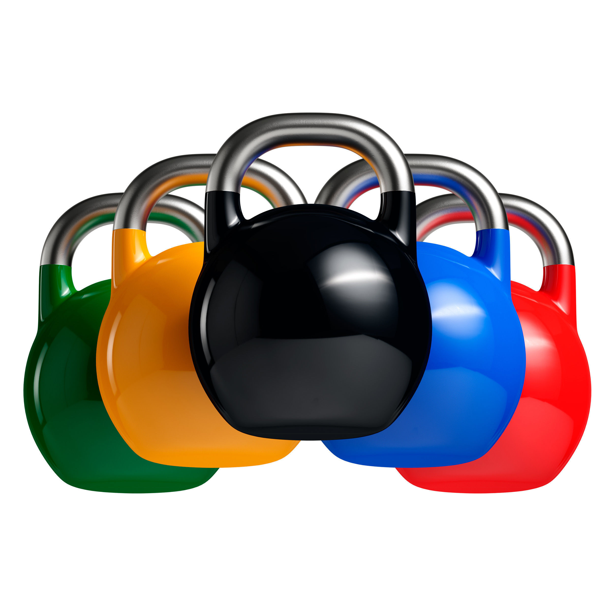 Kettlebell without inscriptions Kettlebells multi-colored 3D model_3