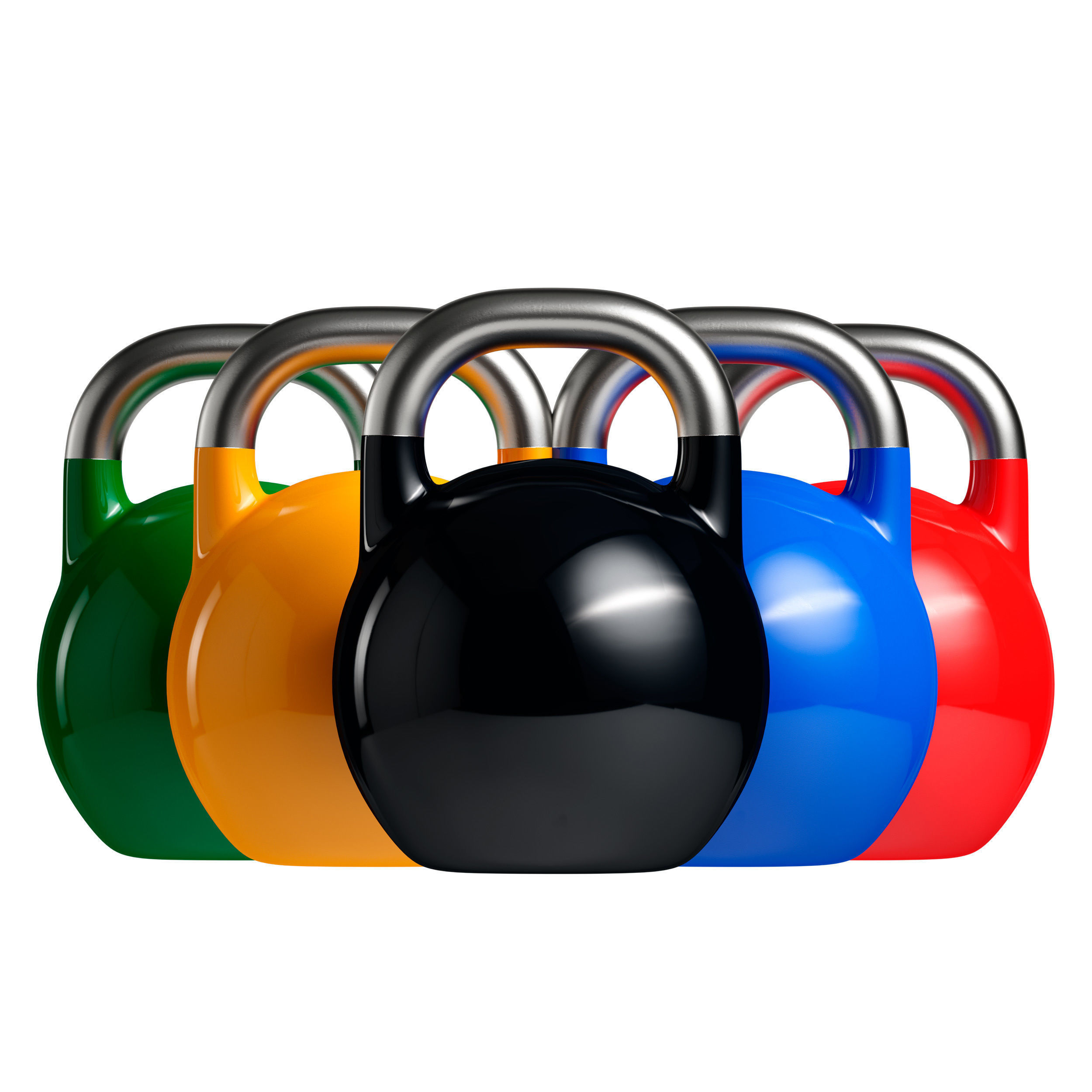 Kettlebell without inscriptions Kettlebells multi-colored 3D model_1