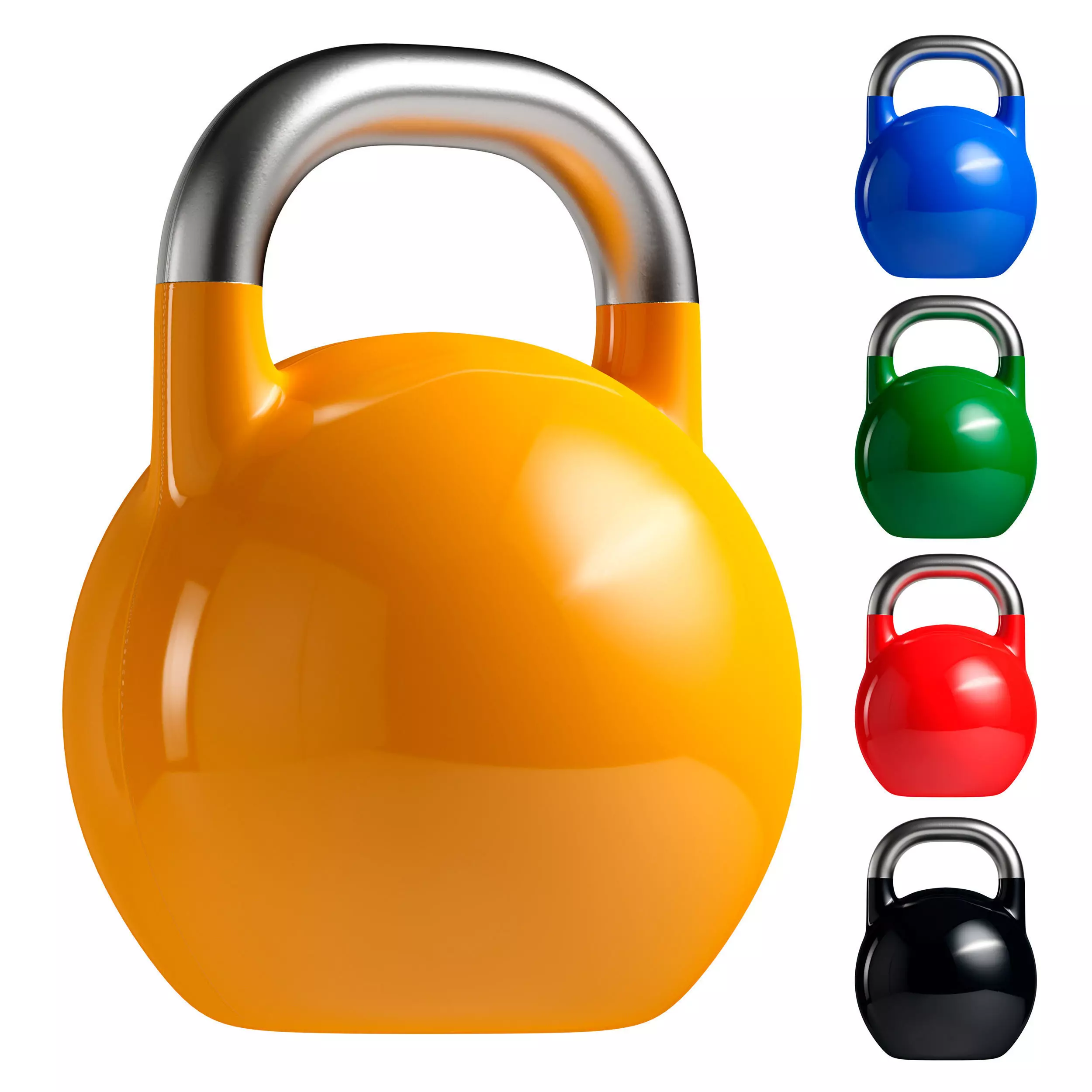 Kettlebell without inscriptions Kettlebells multi-colored 3D model_0