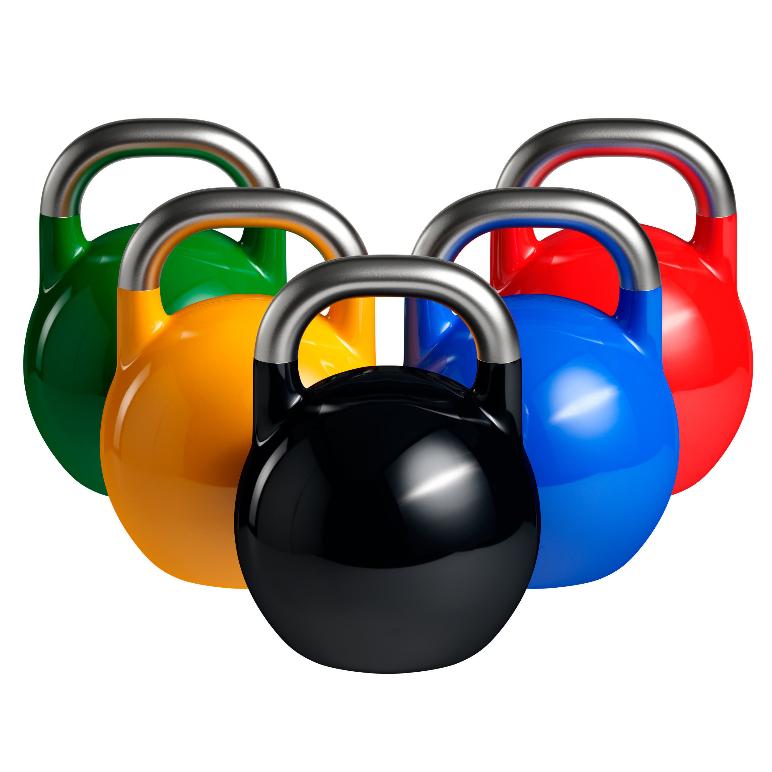 Kettlebell without inscriptions Kettlebells multi-colored 3D model_2