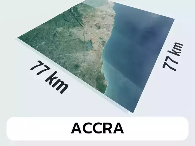 Accra Ghana City Landscape 3D Model