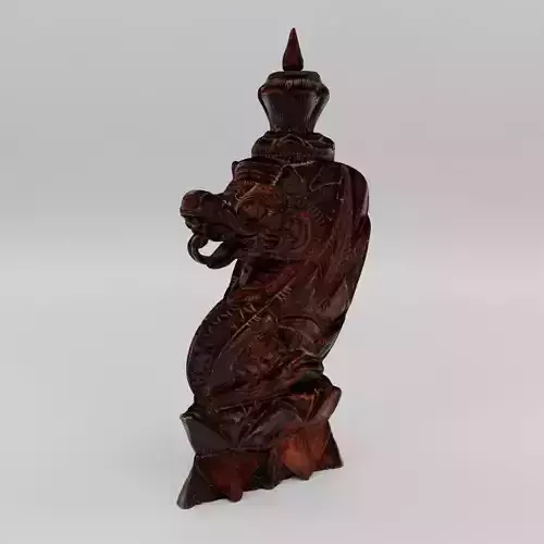 Wooden dragon statue from indonesia - Photoscan Low-poly 3D model