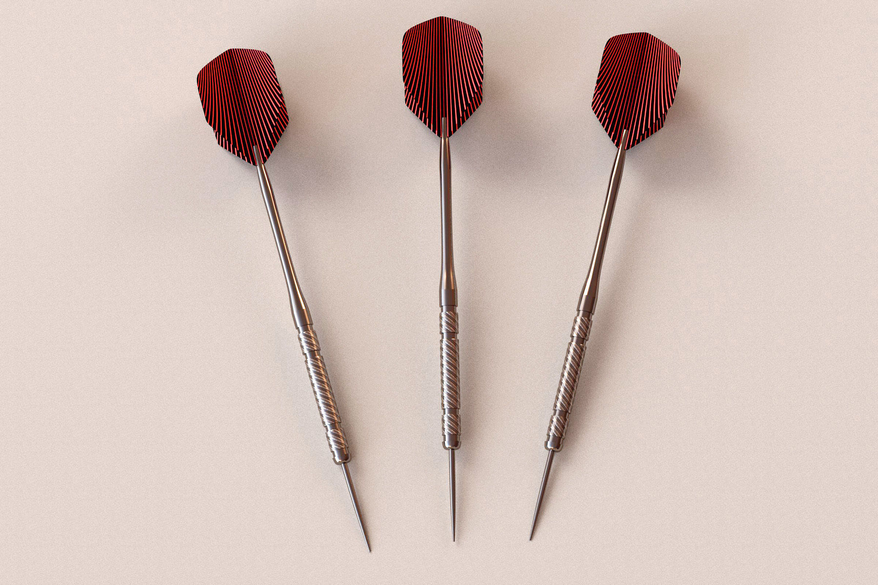 Darts Board and Darts Low-poly 3D model_17