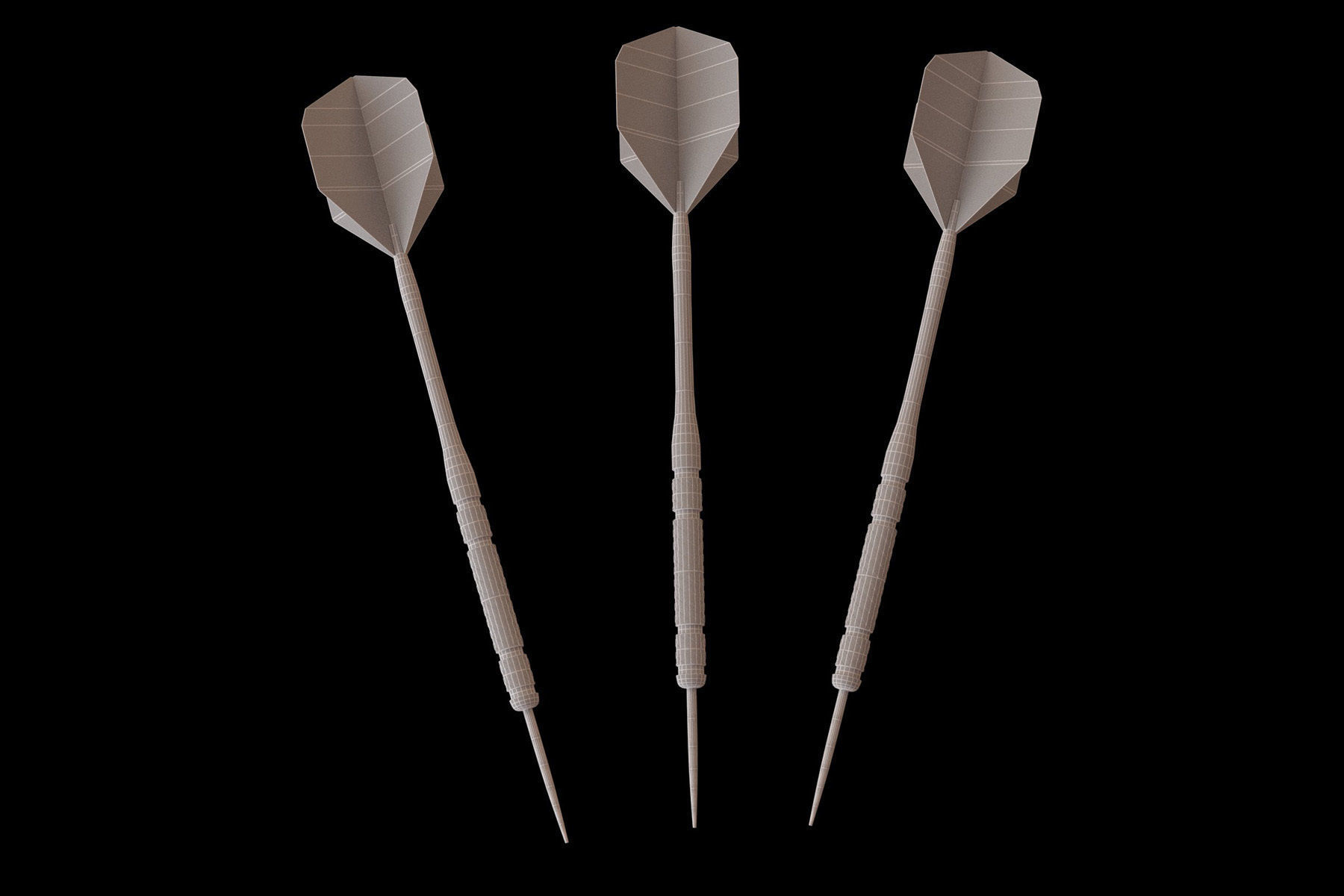 Darts Board and Darts Low-poly 3D model_13