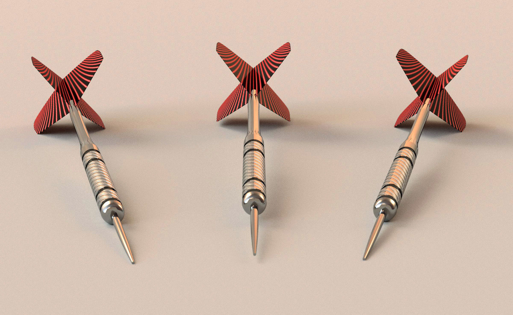 Darts Board and Darts Low-poly 3D model_9