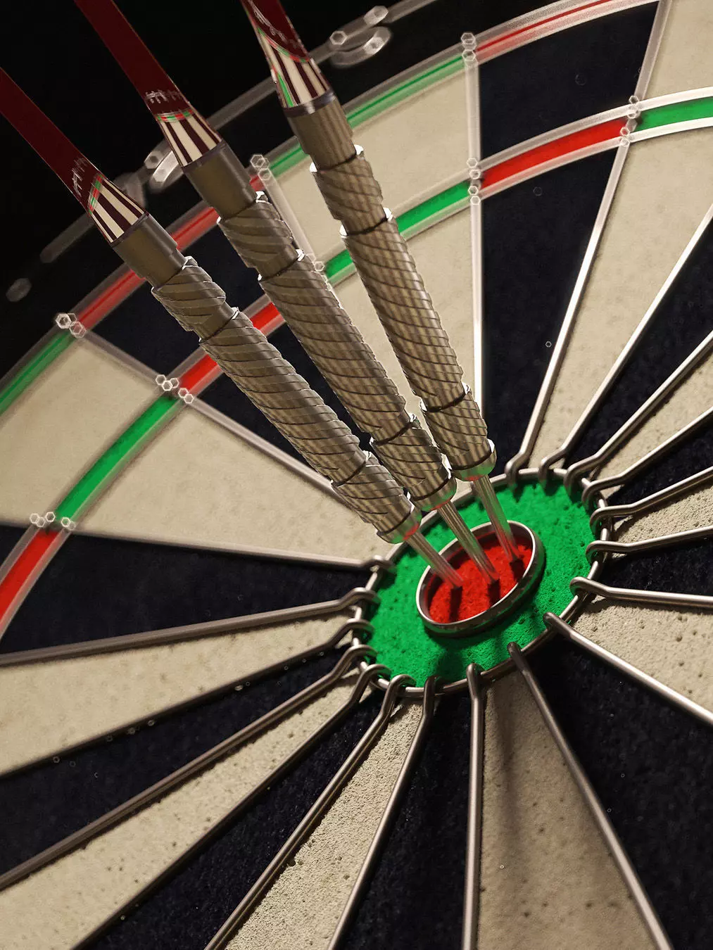 Darts Board and Darts Low-poly 3D model_0