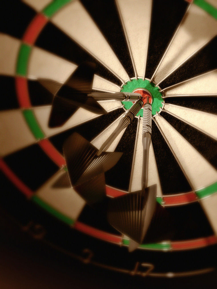 Darts Board and Darts Low-poly 3D model_8