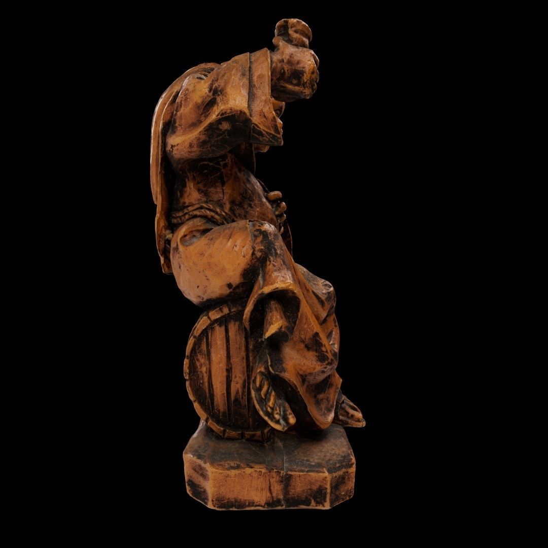 monk sculpture made of wax - photoscan Low-poly 3D model_3