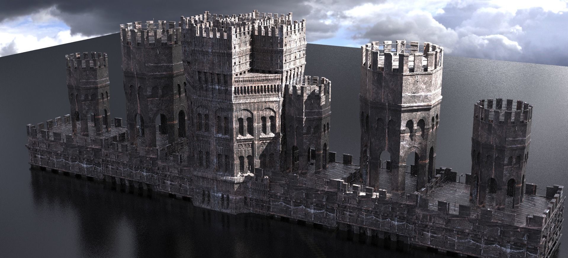 Tower of London inspired extended Walkways 3D model_1