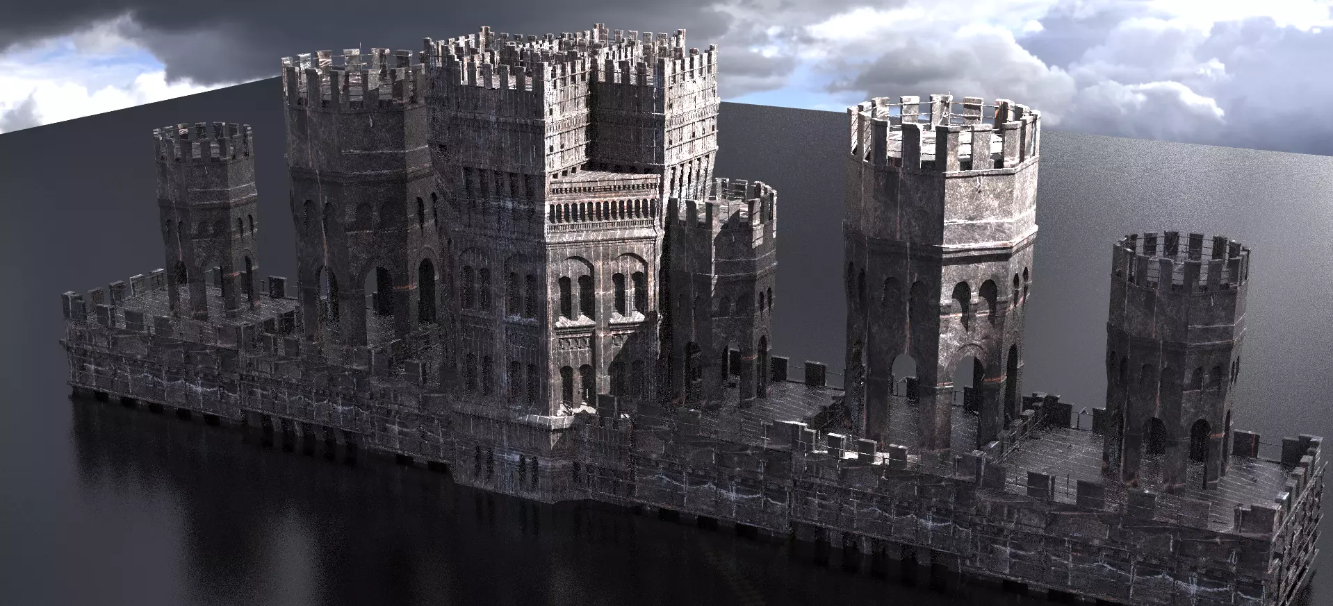 Tower of London inspired extended Walkways 3D model_0
