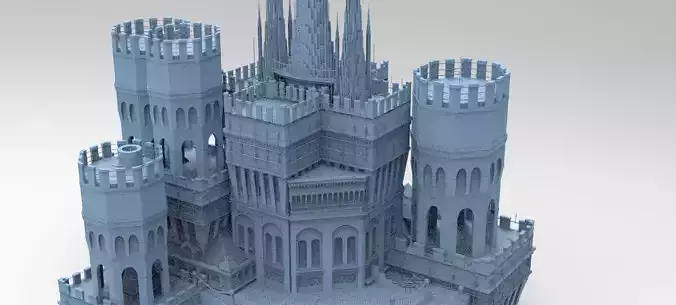 Tower of London inspired Watchtower Fort  3D model