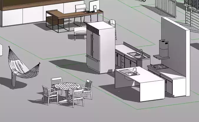 FURNITURE FOR INTERIOR AND EXTERIOR DECORATION Low-poly 3D model