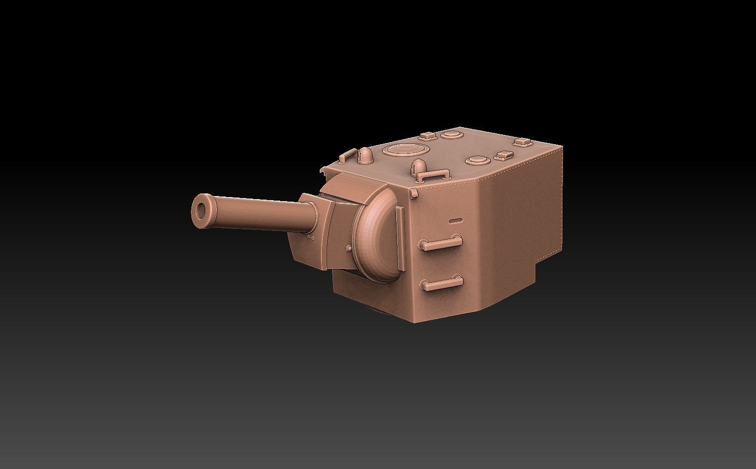KV-2 Tank Turret 3D print model_7