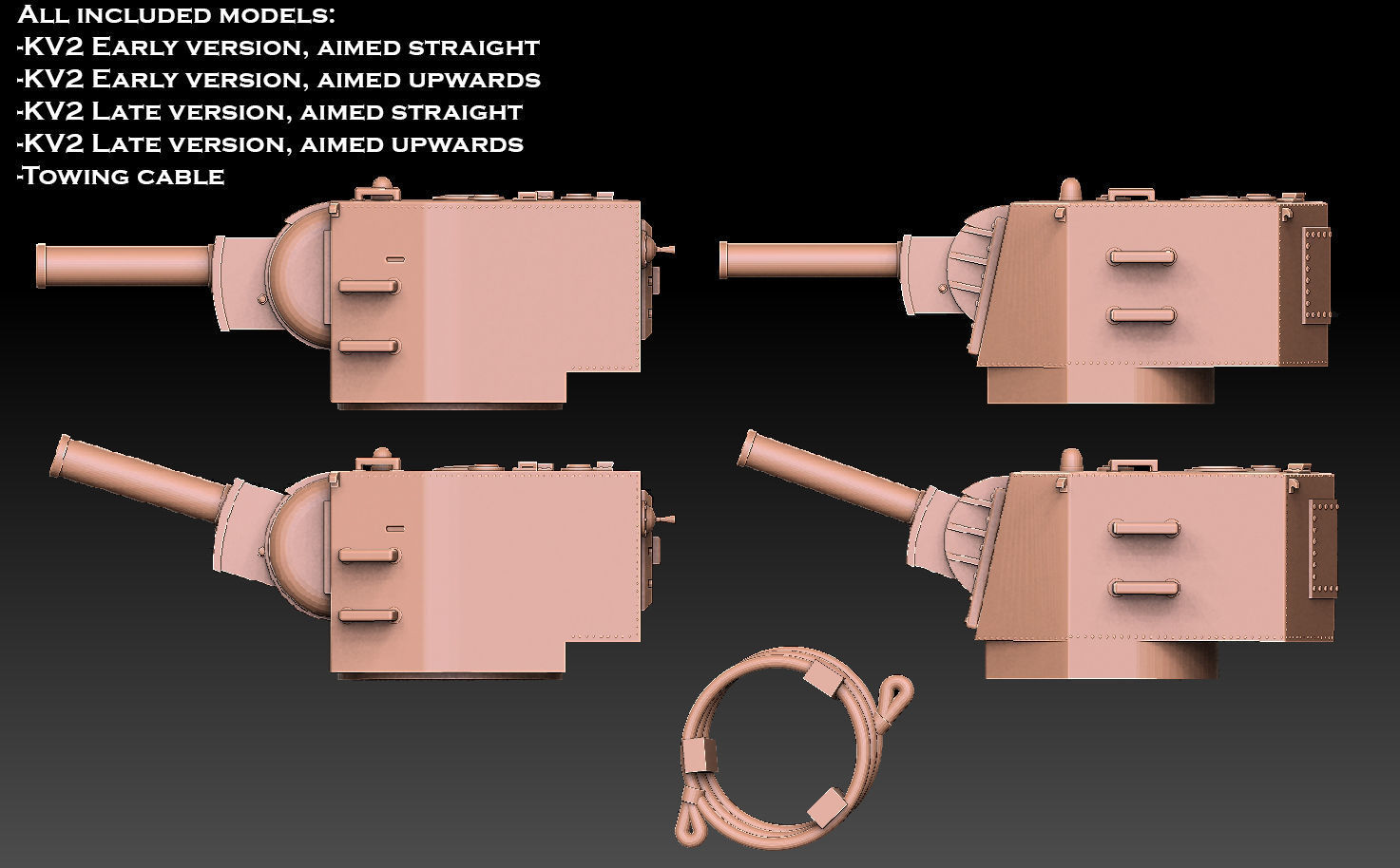 KV-2 Tank Turret 3D print model_1