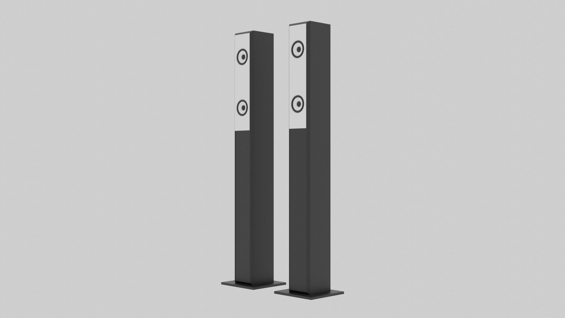 Speakers two speaker stands Low-poly 3D model_2