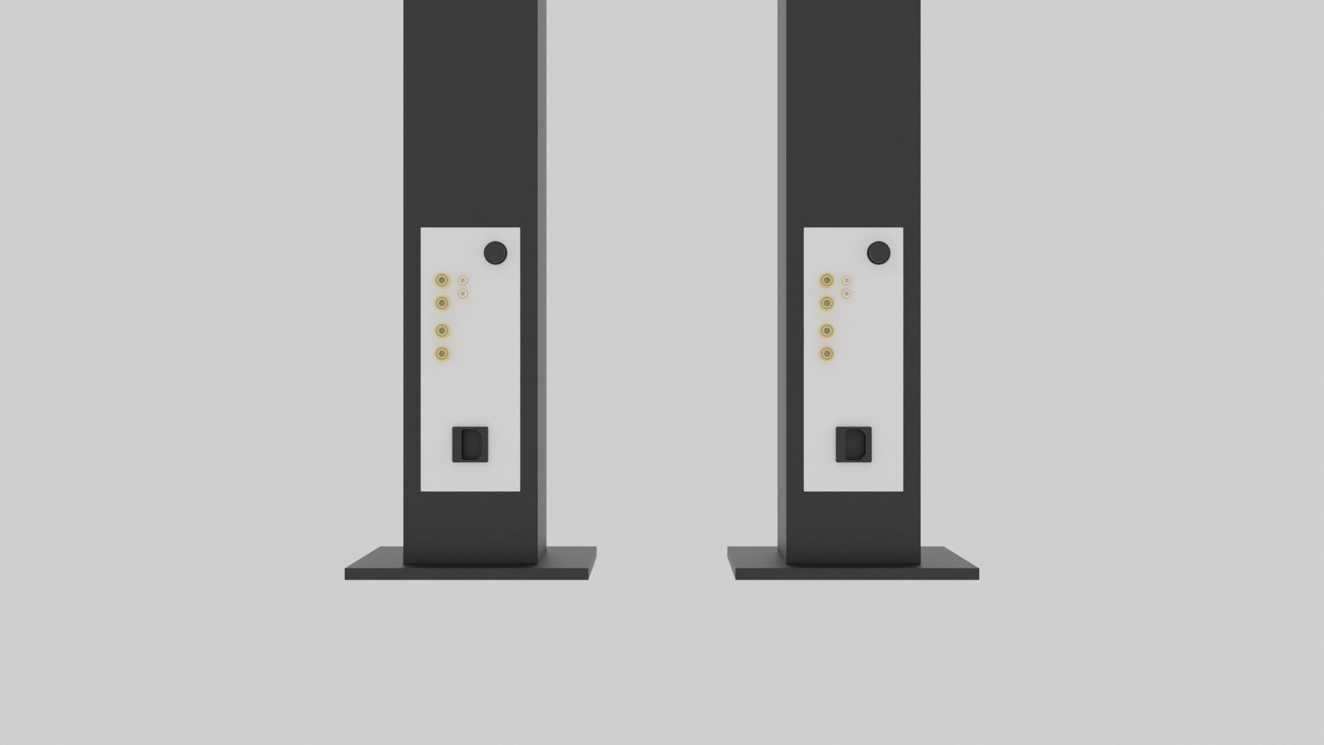 Speakers two speaker stands Low-poly 3D model_4
