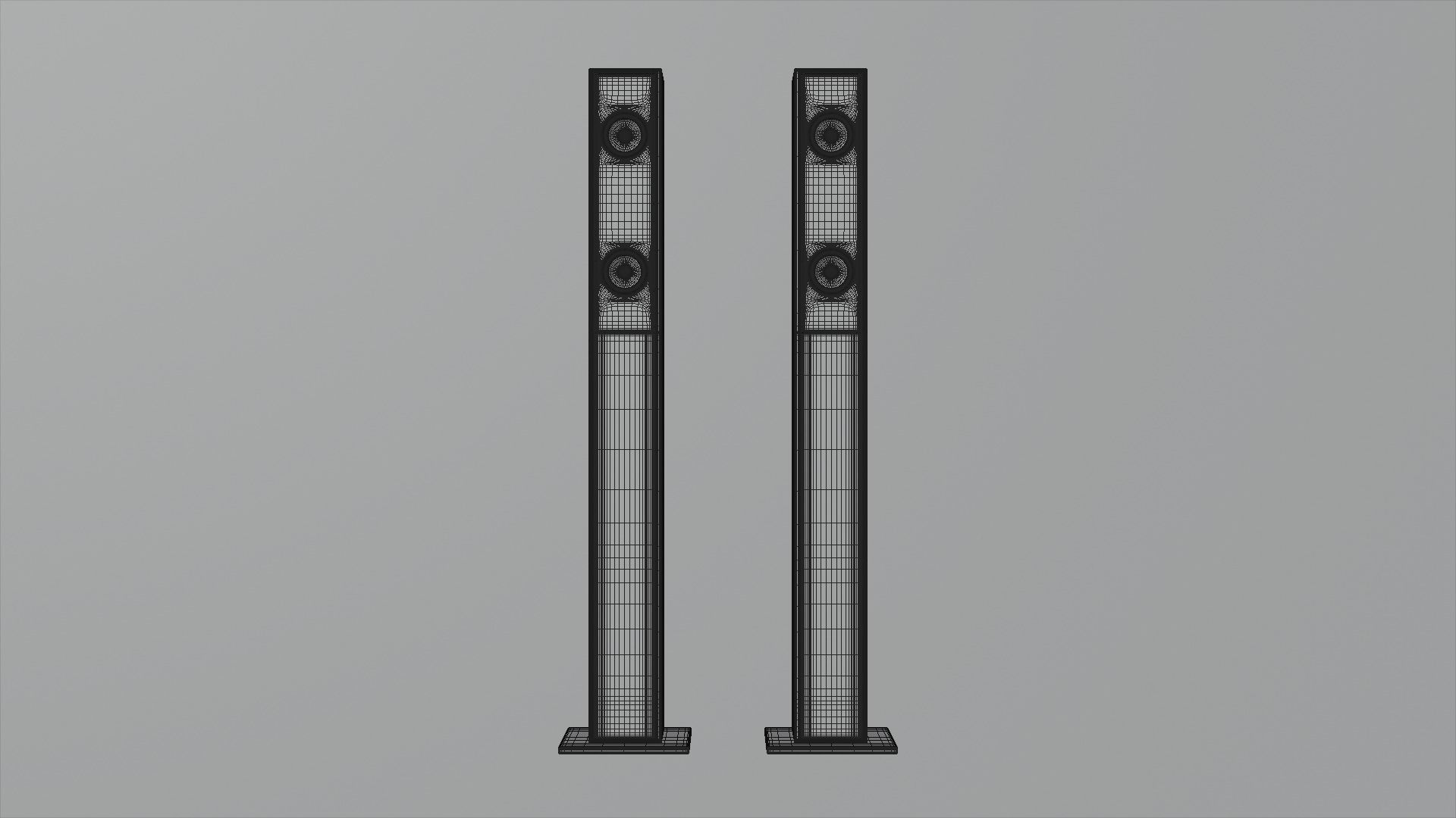 Speakers two speaker stands Low-poly 3D model_5