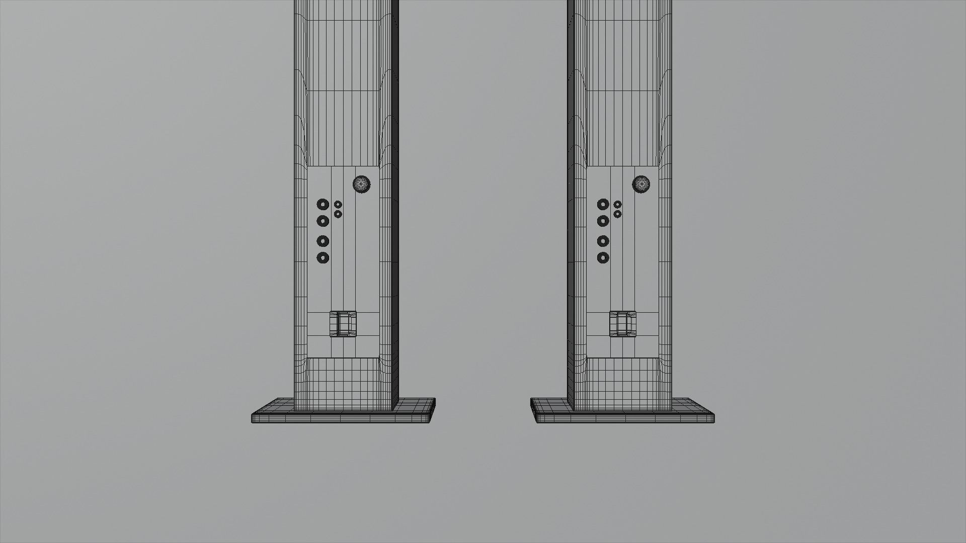Speakers two speaker stands Low-poly 3D model_9