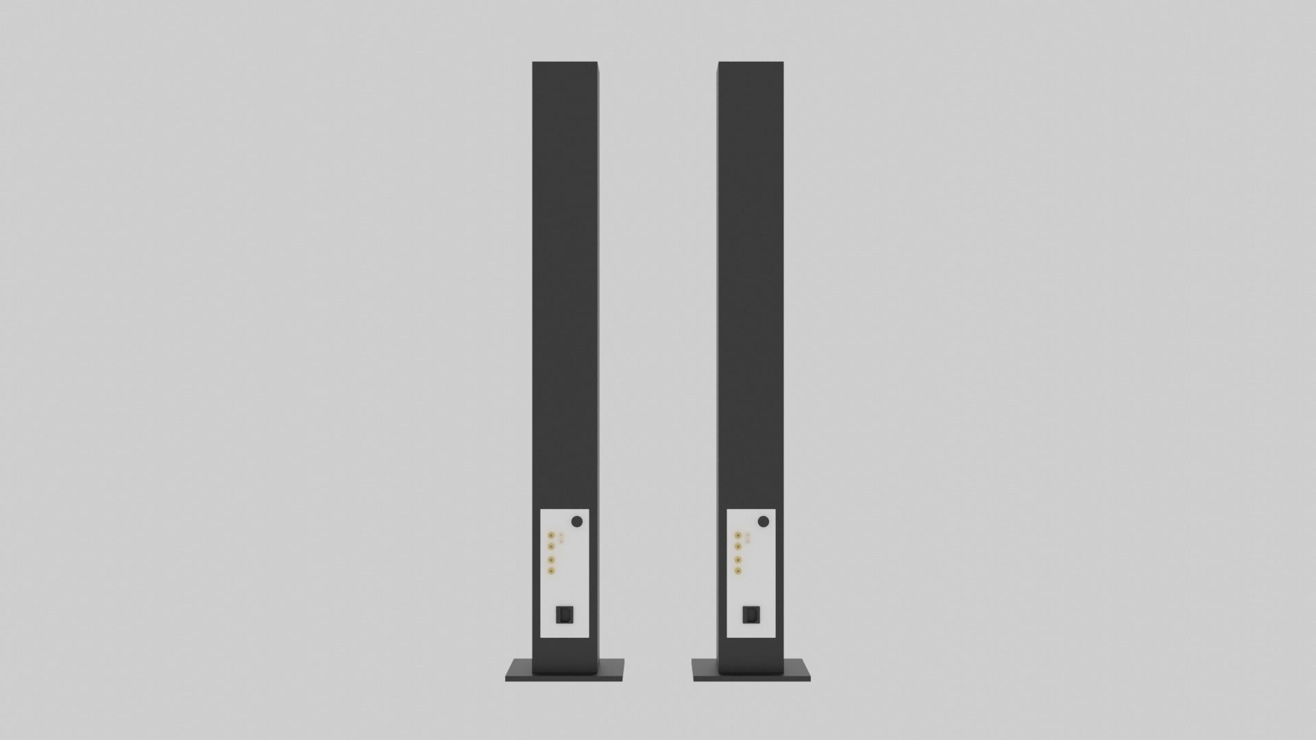 Speakers two speaker stands Low-poly 3D model_3