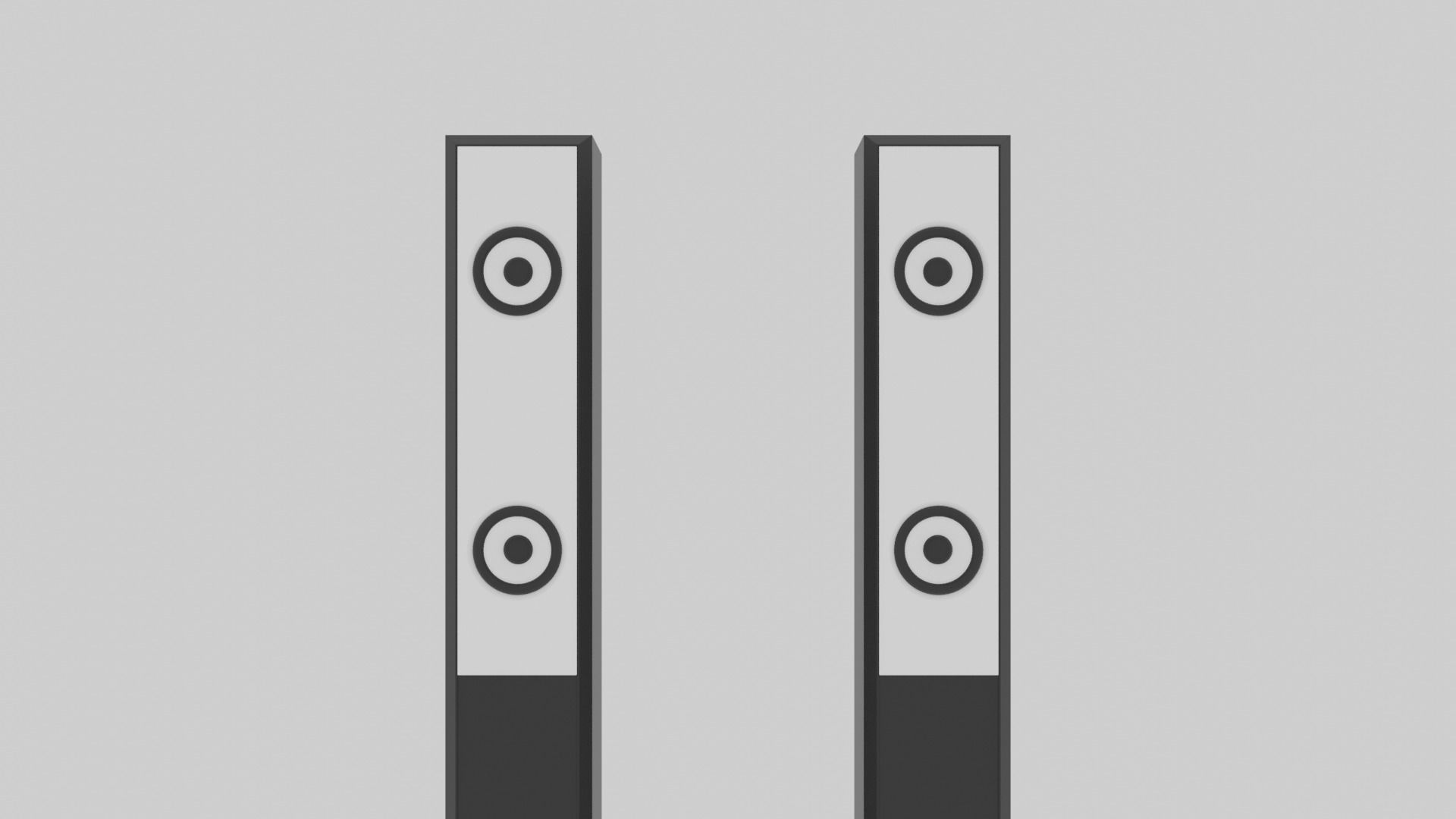 Speakers two speaker stands Low-poly 3D model_1