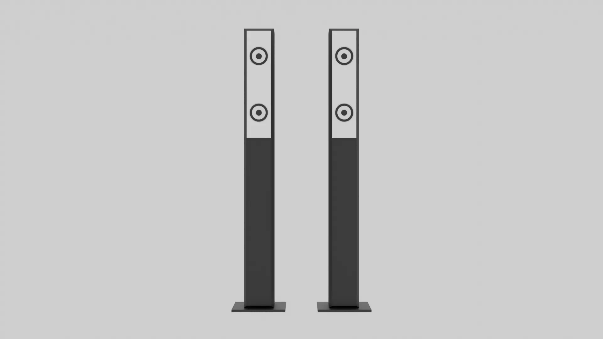 Speakers two speaker stands Low-poly 3D model_0