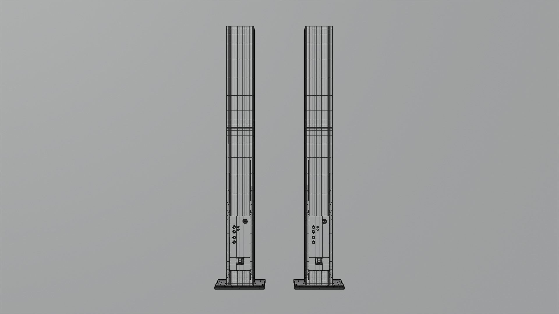 Speakers two speaker stands Low-poly 3D model_8