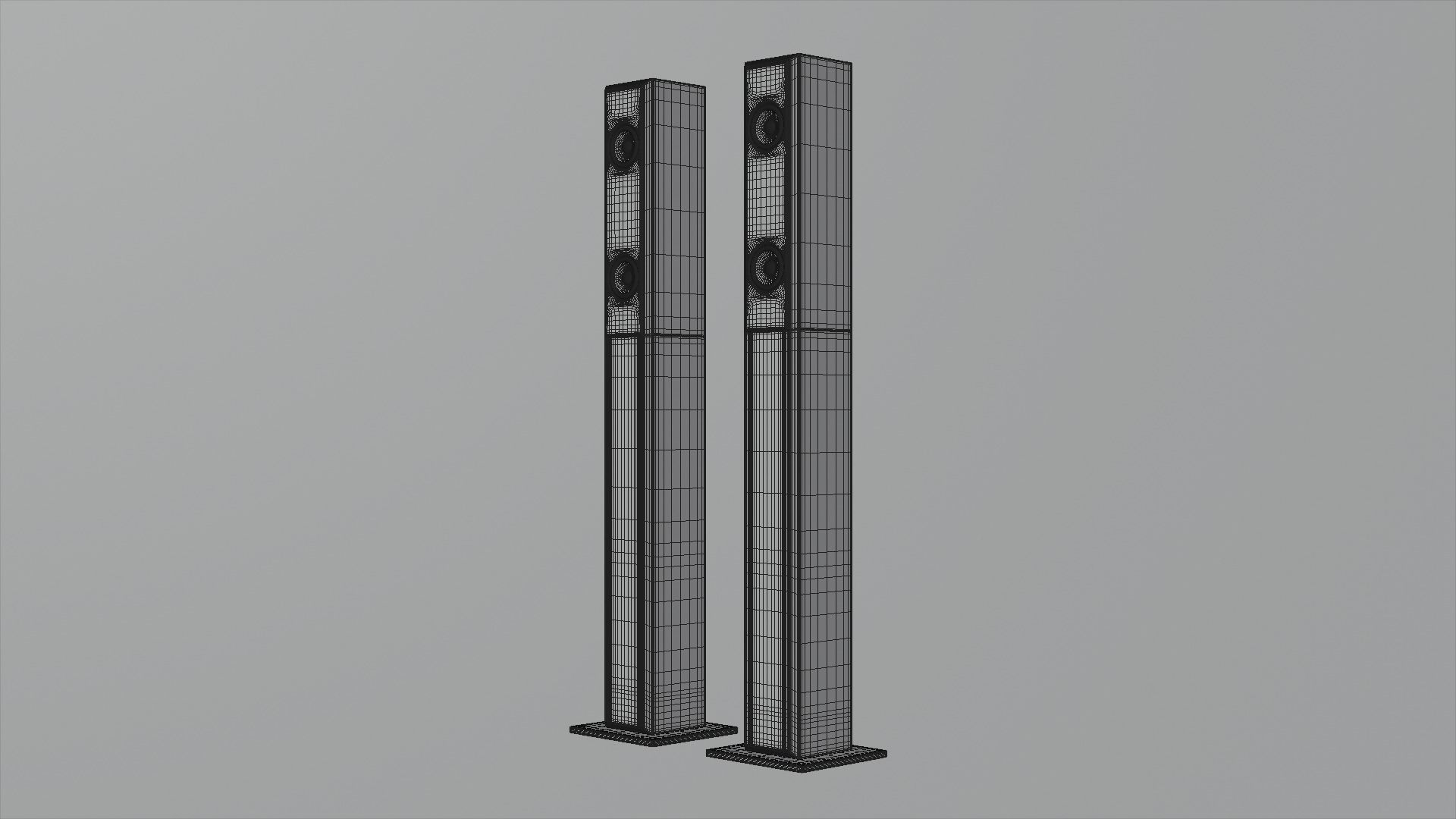 Speakers two speaker stands Low-poly 3D model_7