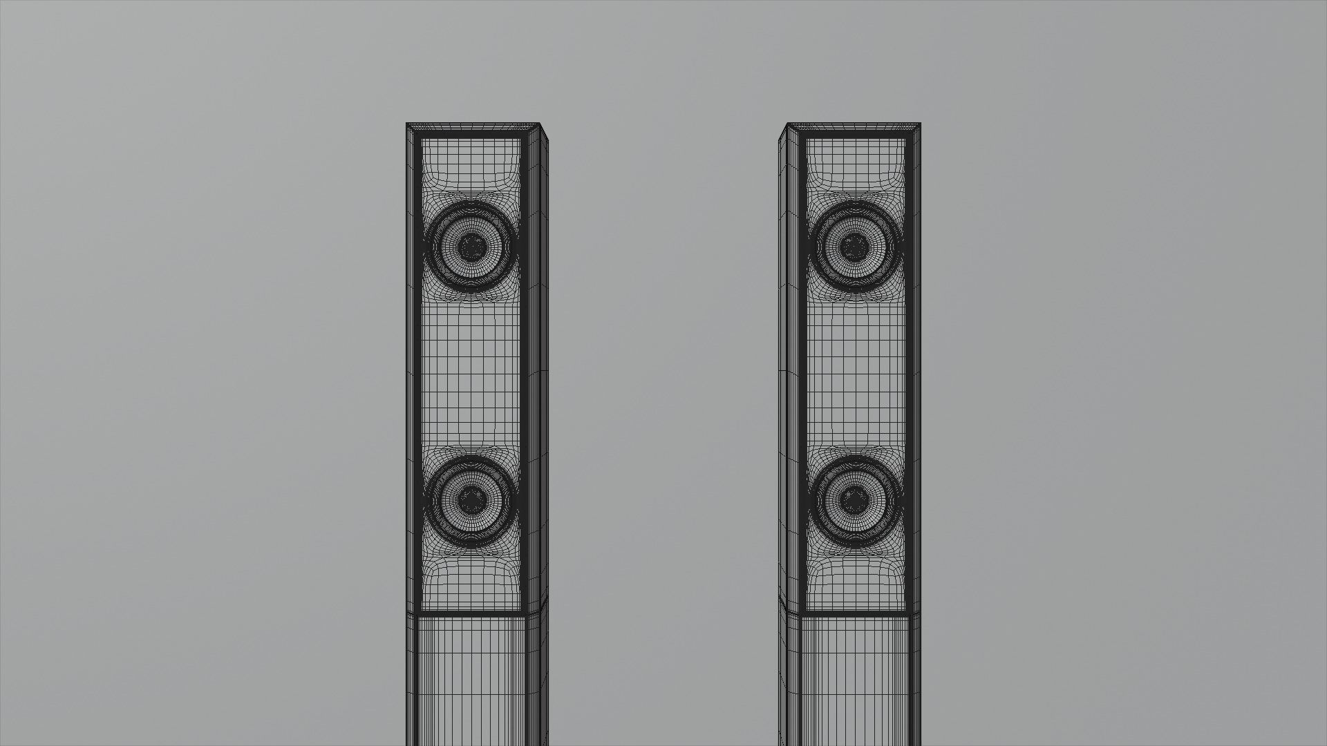 Speakers two speaker stands Low-poly 3D model_6
