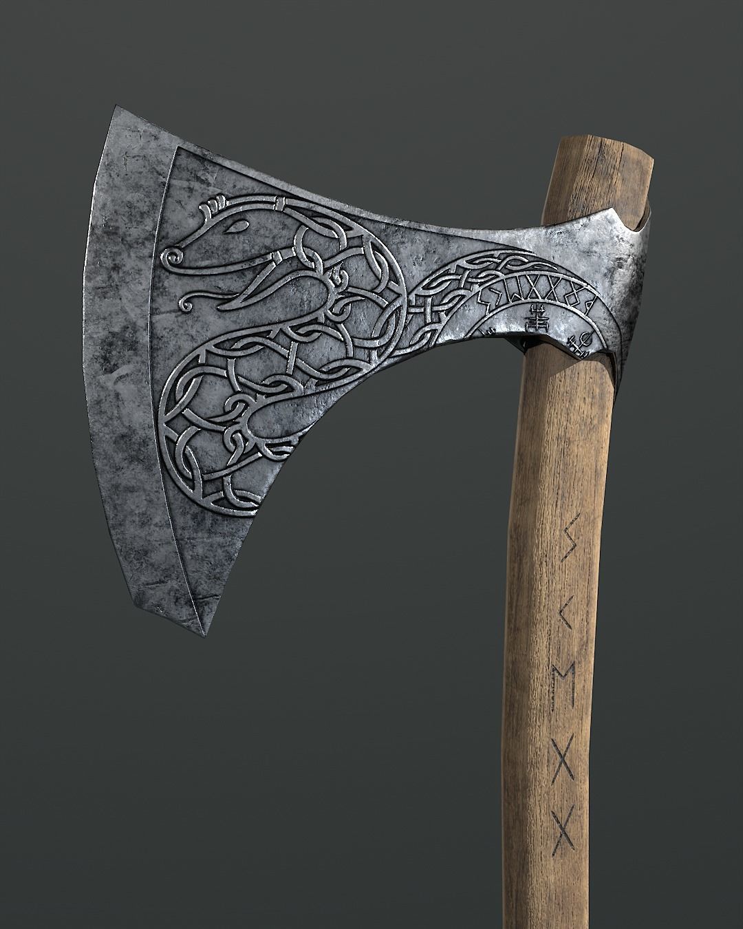 Viking Skeggox Snake Axe Low-poly 3D model_3