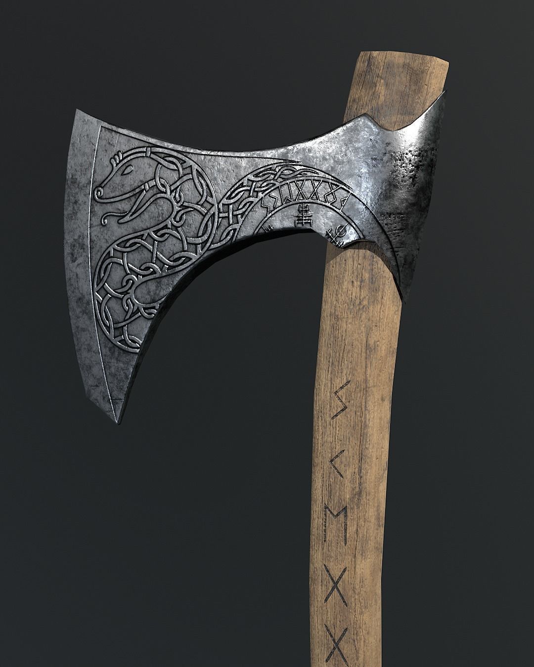 Viking Skeggox Snake Axe Low-poly 3D model_4