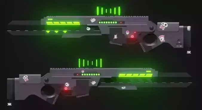 Murder Drones Uzi Railgun 3d model  Free 3D model