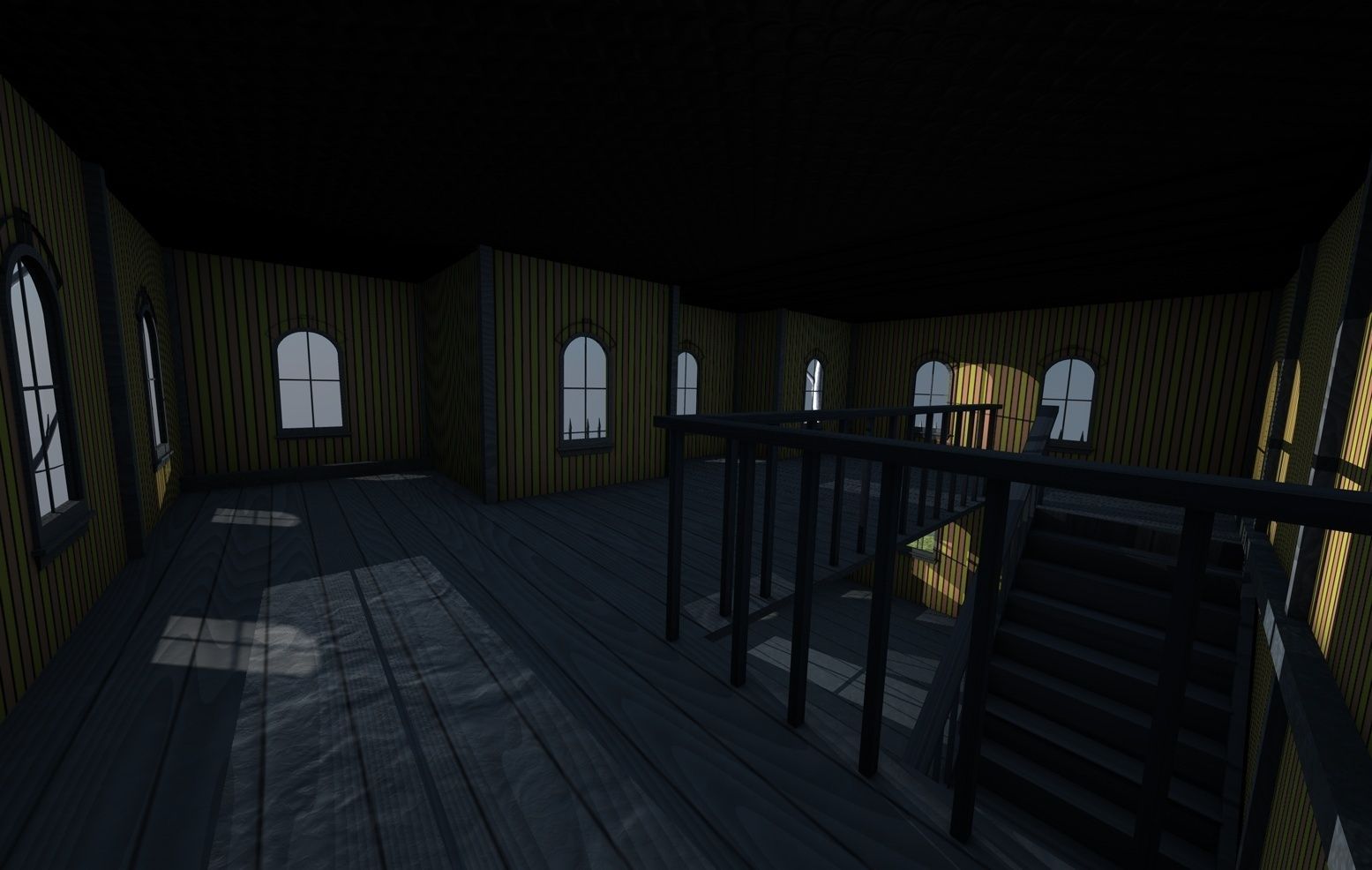 Low Poly Haunted House  Low-poly 3D model_6